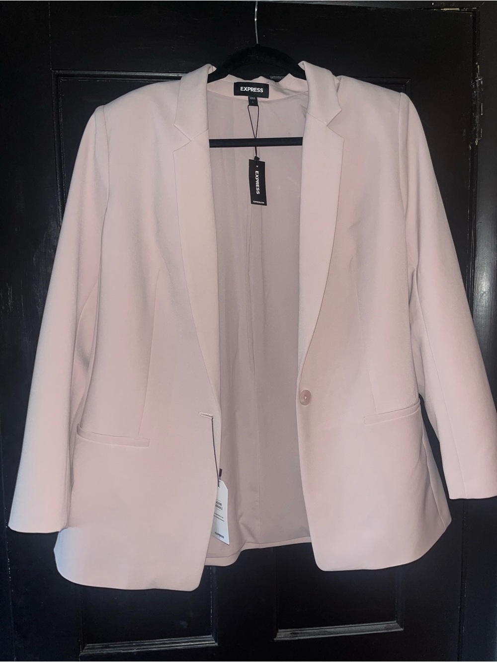 Express Women's Light Blush Pink Single-Button Blazer